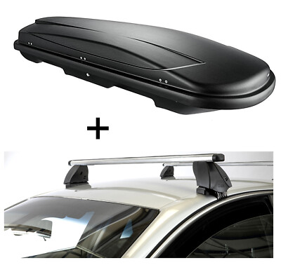 Dachbox VDPJUXT600L+Dachträger K1P Alu für für Hyundai i20 I 5Türer 08-12