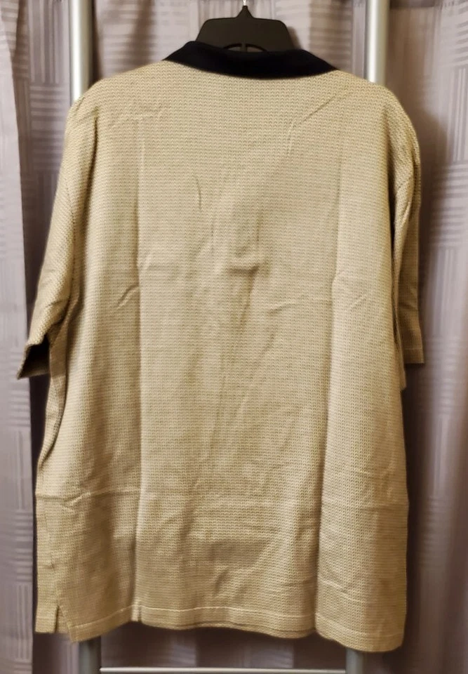 Mens Large Mohawk Tan & Black Polo 60's Two-ply Double Mercerized - Image 4 of 4