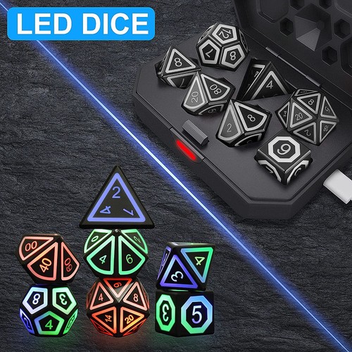 Wireless Charging DND Dice Set, Flashing Light Up Dice, Rechargable LED Dice - Bild 2 von 11