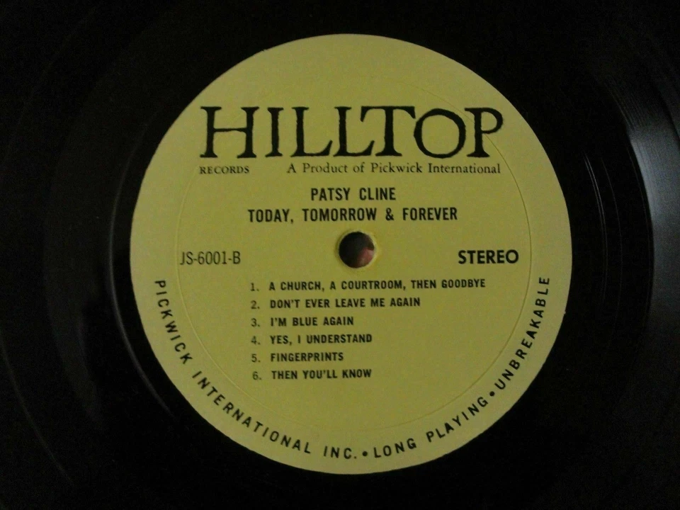 PAYSY CLINE "TODAY, TOMORROW & FOREVER" VINYL LP 1964 HILLTOP RECORDS JS-6001 EX - Image 4 of 4