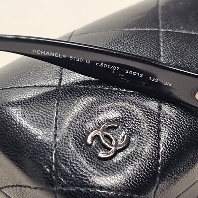 Chanel Sunglasses 2008 Vintage White Black Chain Rectangle 5130-Q