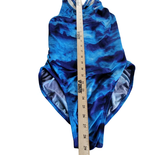 Nike Women's One-Piece Swimsuit Small Blue Racerback Athletic Swimwear #4186 - Image 3 of 4