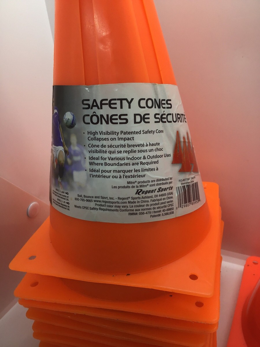 Mitre (9”) Safety Cone Lot Of 11 + 4 Unbranded Cones (5”) Free