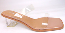 NEW Viviany Womens Clear Block Heels Dress Sandals Transparent Size 11 M, Pumps