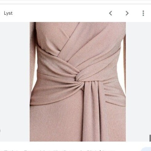 AQUA Twist-Front Metallic Gown, Never Worn, Size 4, Metalic, Pink, With Hook - Picture 3 of 3