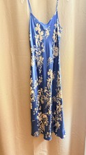 Reformation Alisal Silk Dress in Cyanotype Blue Floral Size Small