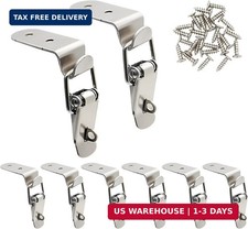 Lesnala 8 Pcs Stainless Steel 90 Degree Spring Toggle Lock with Clasp Buckle Lat