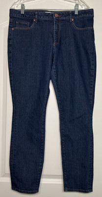 Women s Loft Curvy Skinny Blue Jeans, Size 12 / 31, Dark Blue