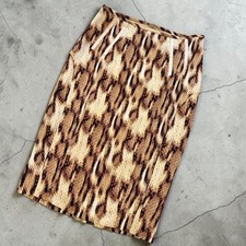 Just Cavalli Roberto Cavalli Python Snake Print Pencil Skirt M Brown Italy
