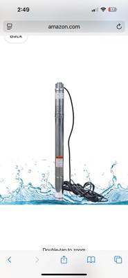 Deep Well Submersible Pump 0.5HP 220V/60Hz 4.4gpm Flow 164ft Head Bore Steel