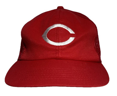 Vintage Cincinnati Reds 90s Block Logo MLB  Snapback Hat Young An Brand YA Tag