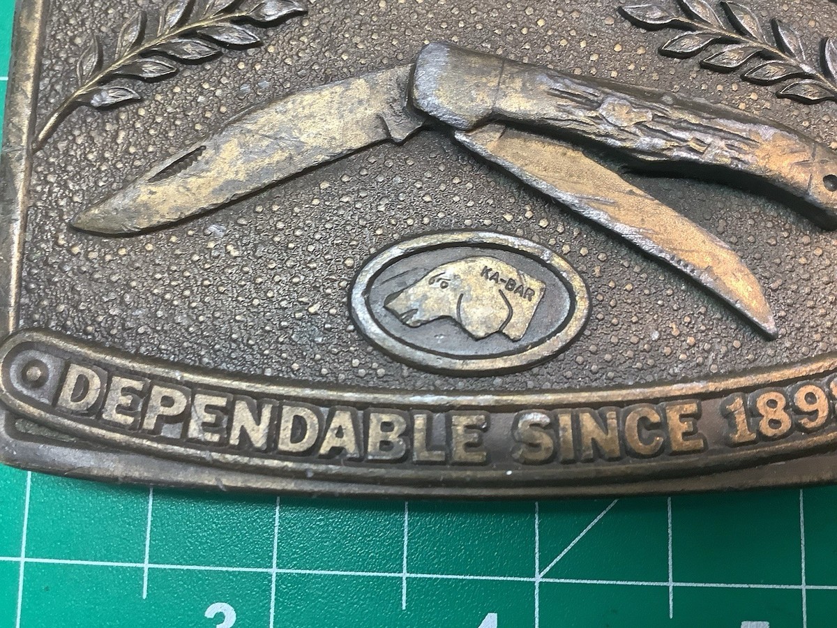 Vintage Ka Bar Doghead Belt Buckle View 3