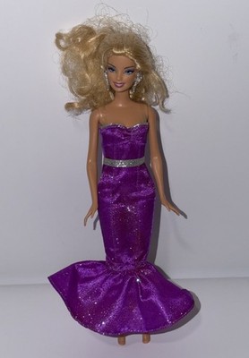 Mattel Barbie I Can Be Series Actress Blonde Fashion Doll Purple Dress Earrings