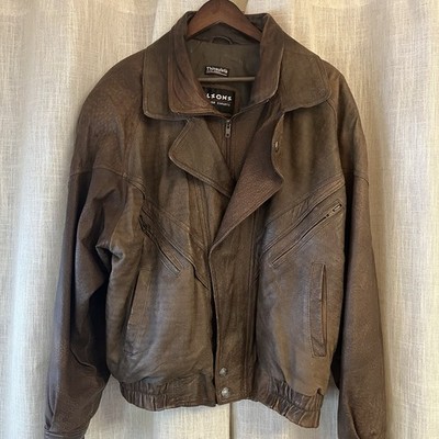 Vintage 90 s Wilsons Men s Leather Bomber Jacket Brown Zip Thinsulate L Aviator