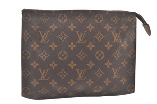 Auth Louis Vuitton Monogram Poche Toilette 26 M47542 Cosmetics Pouch Junk 596AA