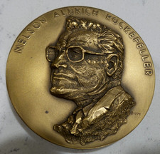 NELSON ROCKEFELLER VICE PRESIDENTIAL INAUGURAL BRONZE COIN, MEDALLIC ART 1975