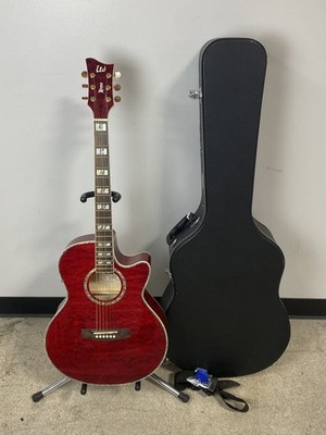 ESP LTD Xtone XAC30EQM Acoustic-Electric Guitar Red Quilt Maple with Hard Case