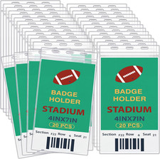 20 Pcs 4 x 7 Inch Plastic Badge Holder Bulk Clear Vinyl ID Protector Sleeves ...