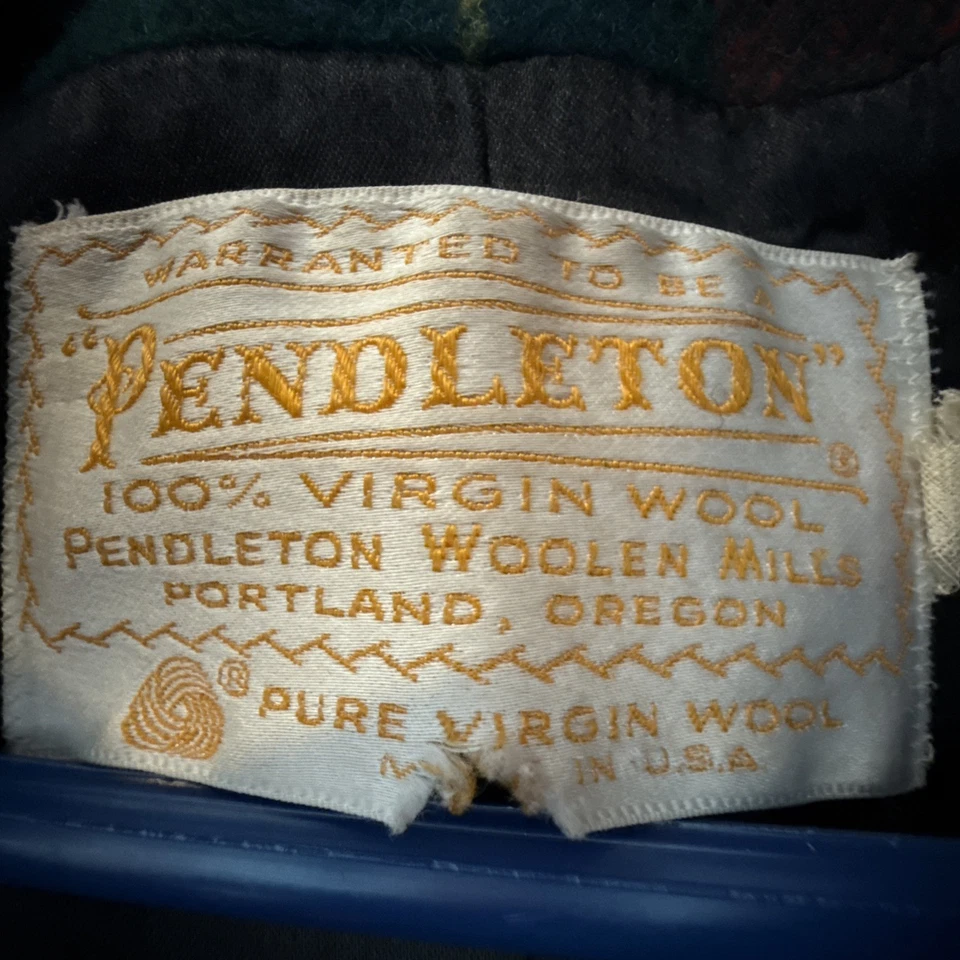 Vintage Woman’s Pendleton 100% Virgin Wool Tartan Plaid Overcoat w/Hood - Read - Image 4 of 4