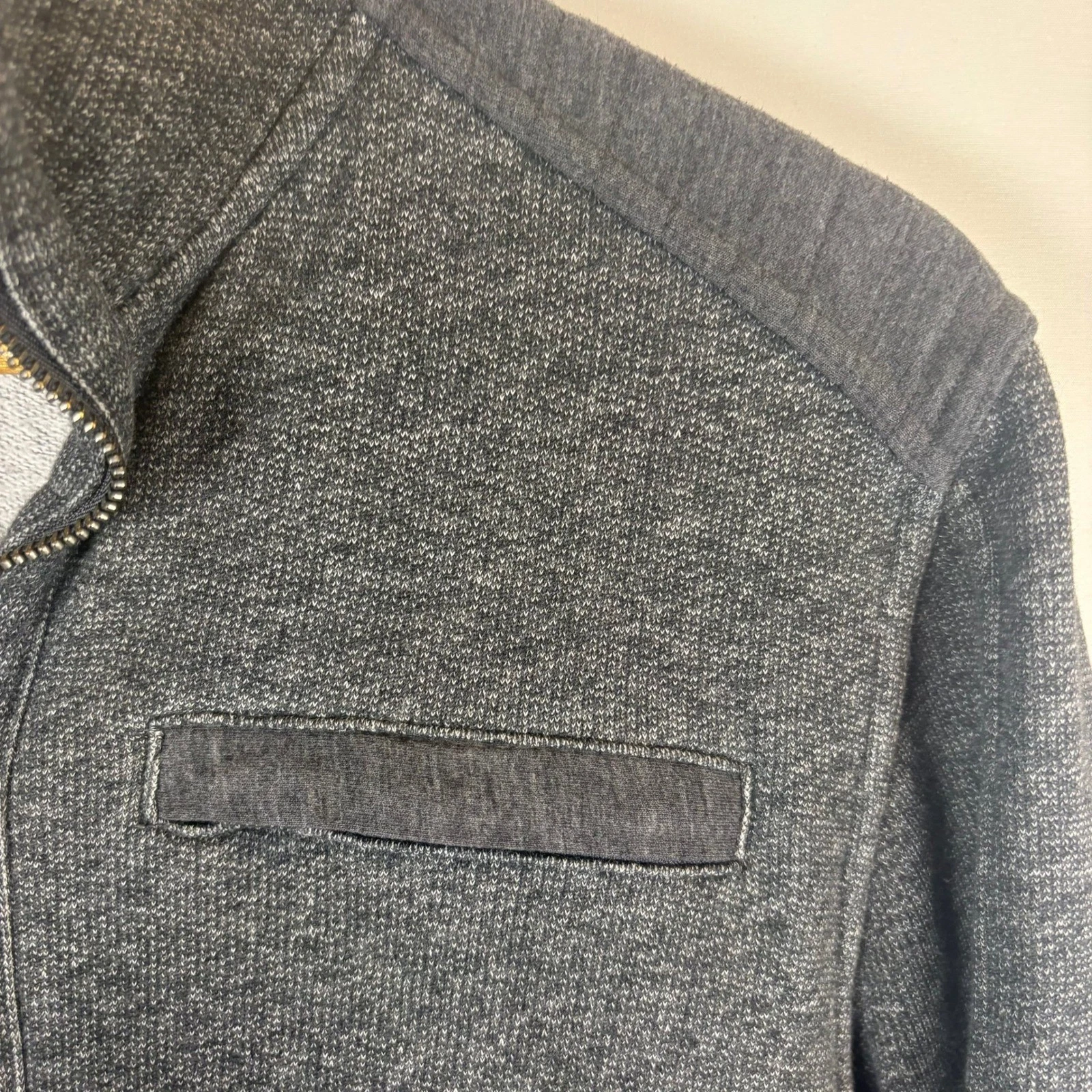 Marc Anthony Mens Full Zip Mock Neck Knit Jacket Charcoal Gray Medium image 4