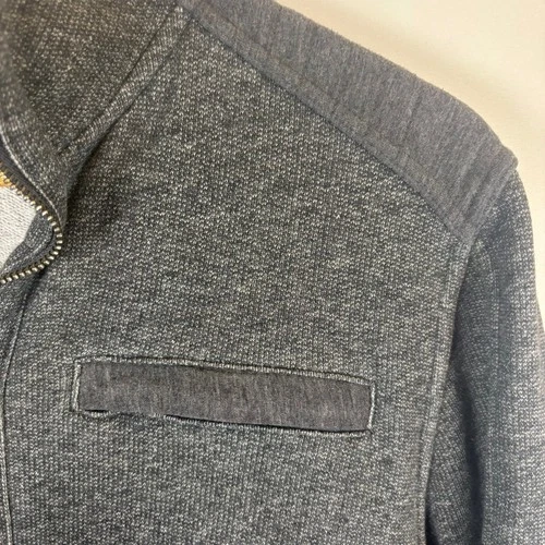 Marc Anthony Mens Full Zip Mock Neck Knit Jacket Charcoal Gray Medium image 4