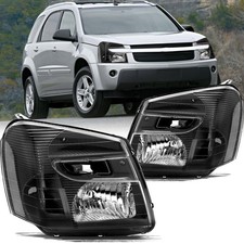Halogen Headlights for 2005-2009 Equinox Black Housing Amber Reflector