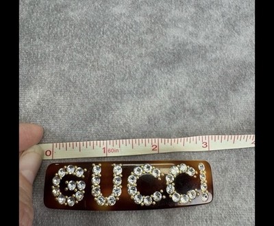 Gucci Resin Tortoise Shell Crystal Hair Clip | eBay