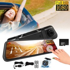 1080P Car Dual Dash Cam DVR Rear View Mirror Camera Video Recorder G-sensor 32GB