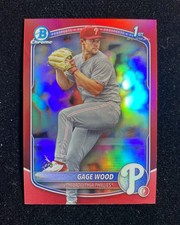 2025 Topps Bowman Draft Chrome Red #BDC-4 Gage Wood 1st 1/5 Phillies QI95