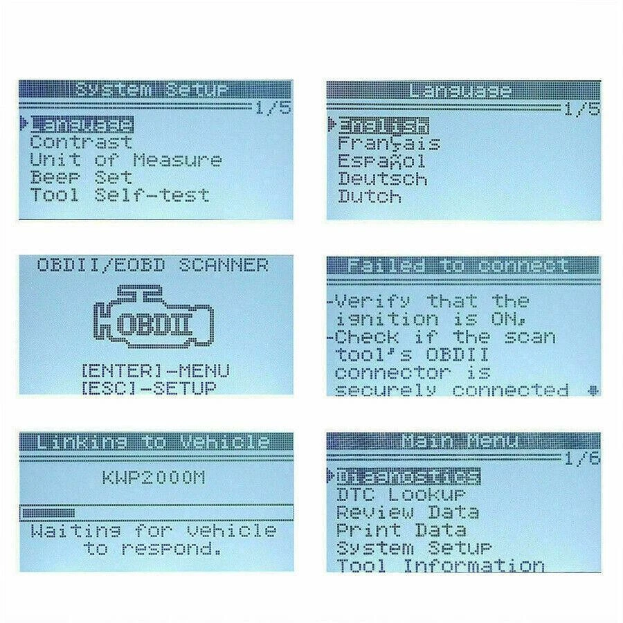 KW590 CAN OBD2 lector de códigos escáner de datos de automóvil herramienta de escaneo de diagnóstico de fallas del motor. Foto 2 de 4