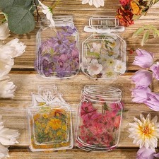 40Pcs Transparent Dried Flower Bookmarks Set, DIY Handmade Dried Flower Bookmar
