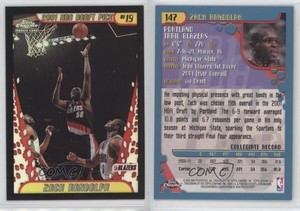 2001-02 Topps Chrome Black Border Refractor /50 Zach Randolph #147 Rookie RC