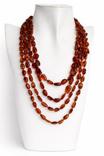Genuine Baltic Amber Necklaces Polished Oval Beads Long Necklace 120cm 47"