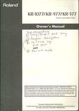 Roland KR-1077 KR-977 KR-577 Owner's Manual: 216 pages.