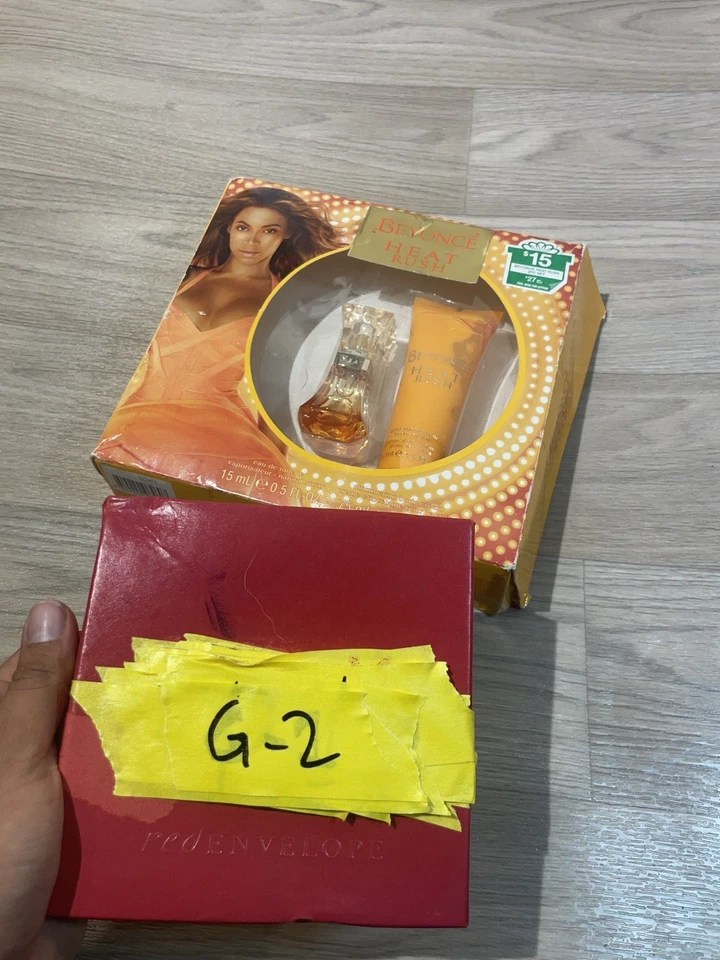 Beyonce HEAT RUSH 0,5 oz EDT spray y 2,5 oz crema corporal ~ nueva caja imperfecta abierta ~ Foto 4 de 4