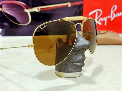 Vintage B&L Ray Ban Bausch & Lomb Gold B15 62mm Outdoorsman w/Case 70s