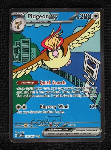 Pidgeot ex Special Illustration Rare Pokémon SV03: Obsidian Flames (OBF) #225