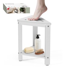 Shower Foot Rest 15in, HDPE Waterproof Shower Stool for Inside Shower, Corner...
