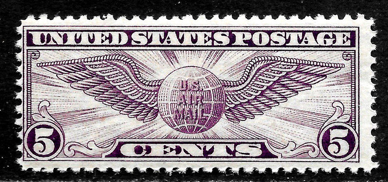 HICK GIRL-M.N.H.  U.S.  AIRMAIL  SC#C12    WINGED GLOBE, PERF.  11         X4312