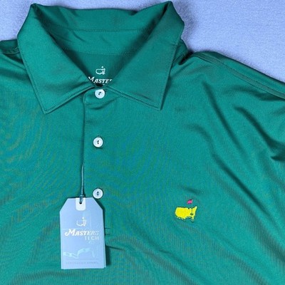 NWT! Masters Tech Mens Augusta National Green Performance Golf Polo Shirt Large