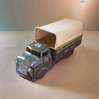 VINTAGE 1950er LOUIS MARX & CO. TINPLATE ROYAL ARTILLERY LKW WITH CANOPY ROOF 