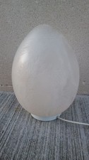 Lampes œuf Domec, verre moucheté de Vianne 1970