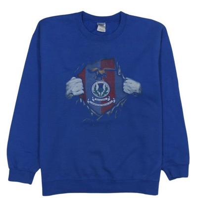Gildan Herren Blau Grafik Rundhals Pullover Sweatshirt L Heavy Blend