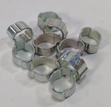 10 NEW UNBRANDED 11 OET 3/8  TWO EAR HOSE CLAMPS NNB  MAKE OFFER  