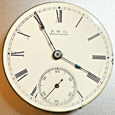 18 Size 1890 Am WALTHAM 7J Gr. 1 M 1883 Pocket Watch Movement Parts Repair D46