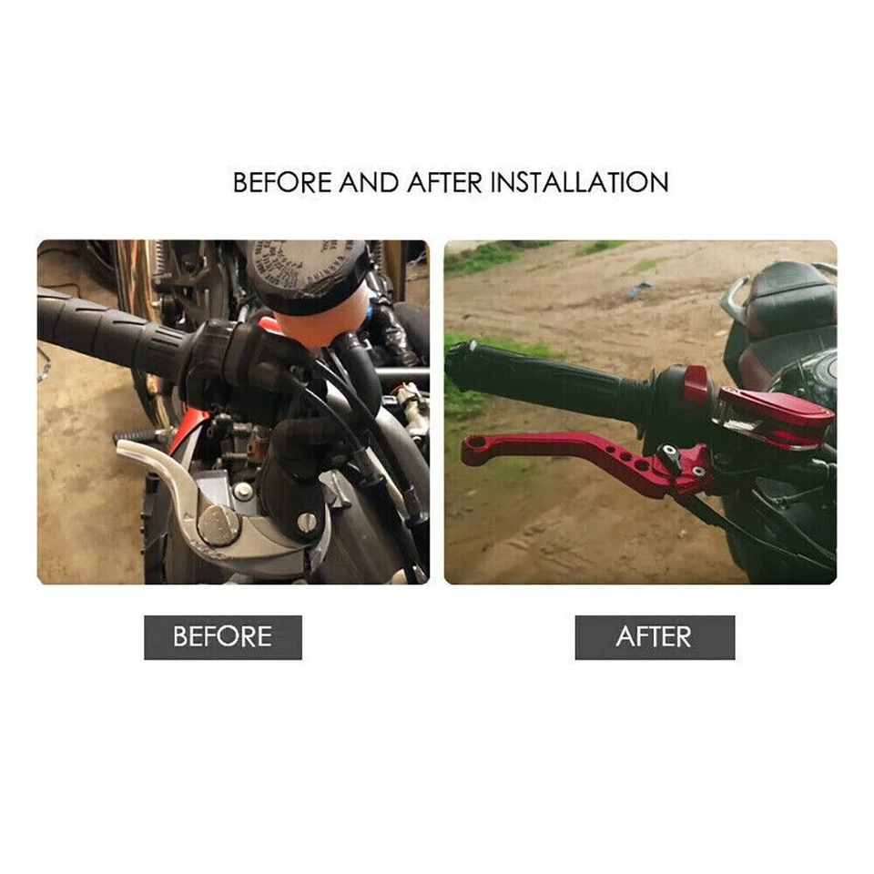 Gold Pair Motorcycle Master Cylinder Reservoir Brake Clutch Hydraulic Levers7/8" - Image 4 of 4