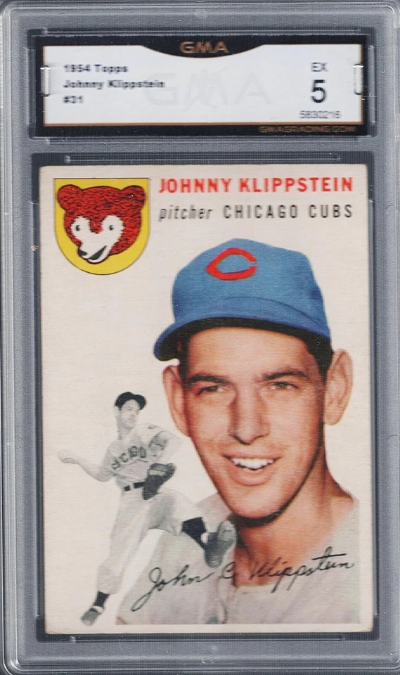 Juego de 5 Cubs GMA: 1954 Topps #31 Johnny Klippstein y #76 Bob Cheffing Ex Foto 2 de 4