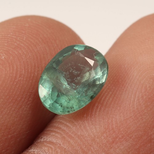 1.73 Ct Natural Zambian Emerald Certified Oval Cut 9x7 mm Faceted Loose Gemstone - Picture 3 of 3