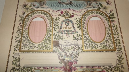 1900's UNUSED HOLY MATRIMONY 16X20 MARRIAGE CERTIFICATE GRIDER YORK PA - Picture 3 of 11