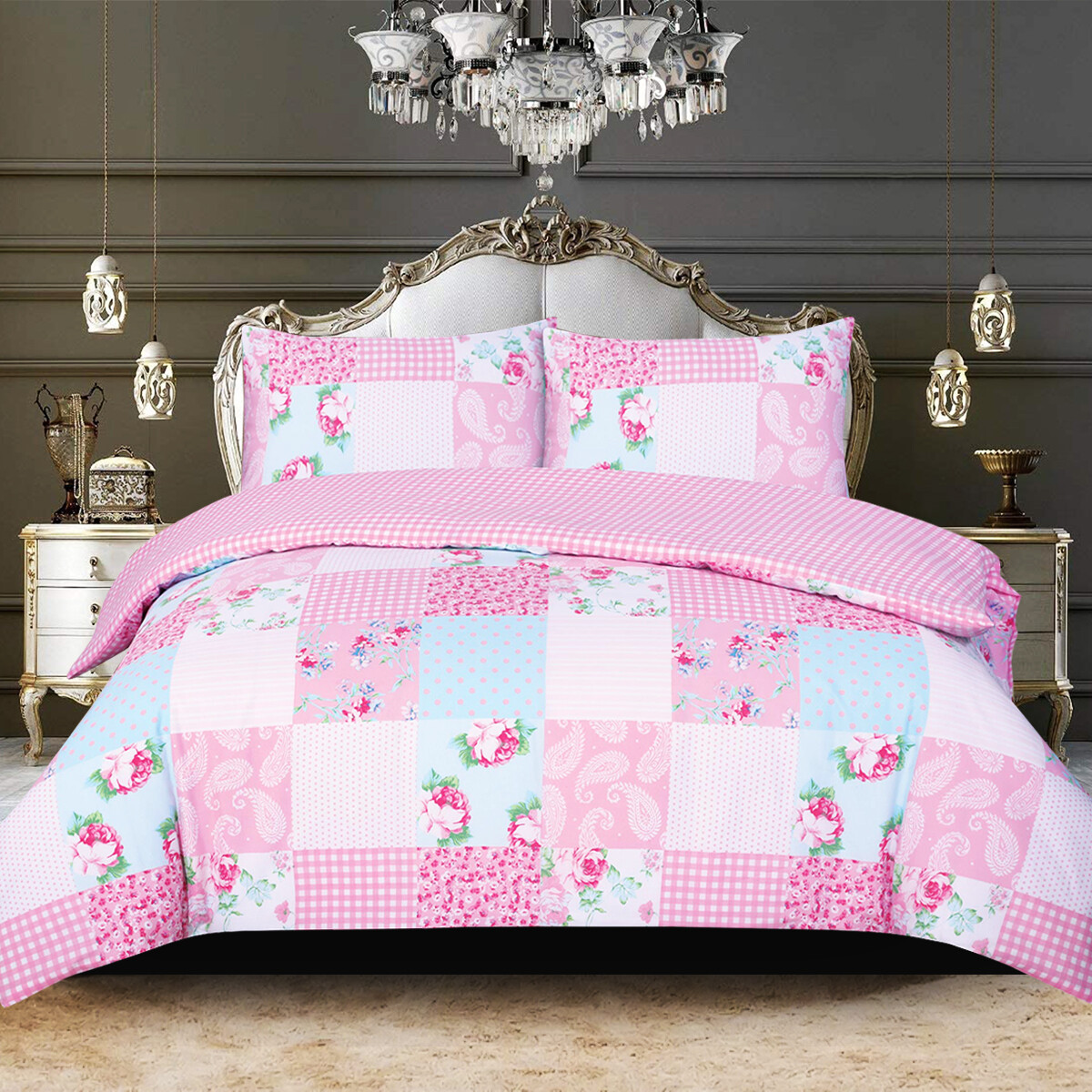 100 Rich Cotton Duvet Quilt Cover Printed Bedding Set Single Double